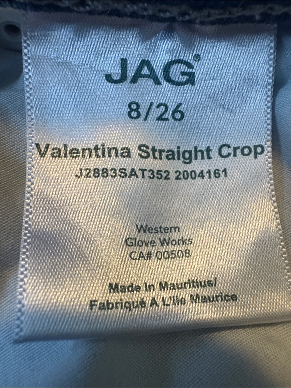 Jag Jeans Valentina Straight Crop Pull On High Rise Raw Hem Blue jeans, Sz 8. - Picture 11 of 12